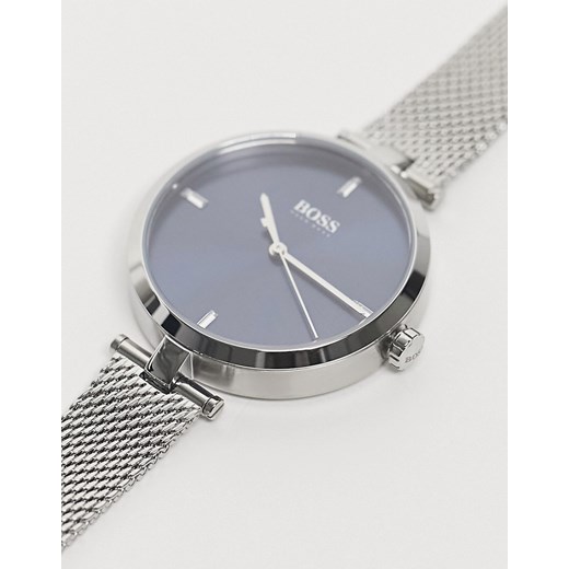 BOSS – Stalowoszary damski zegarek z siateczkową bransoletą-Srebrny No Size Asos Poland