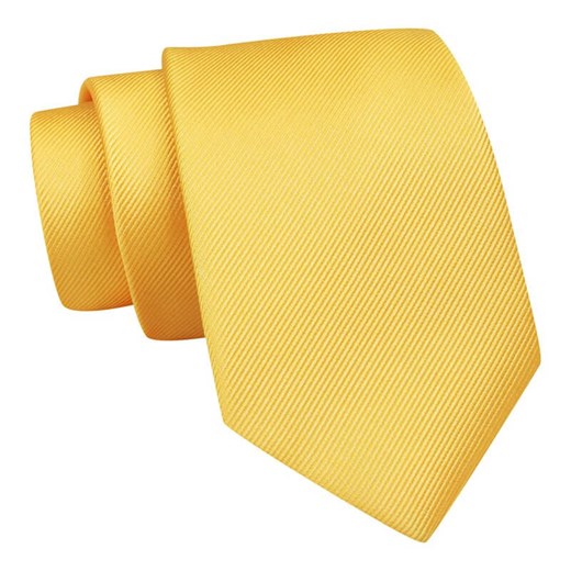 Klasyczny Krawat Żółty, Złoty, Kanarkowy w Delikatne Prążki, Męski, 7 cm -Angelo di Monti KRADM1835 ze sklepu JegoSzafa.pl w kategorii Krawaty - zdjęcie 113462387