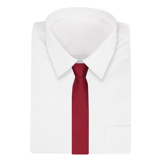 Krawat Męski, Czerwony w Drobny Geometryczny Wzór, Elegancki, 7 cm -Angelo di Monti KRADM1822 Angelo Di Monti JegoSzafa.pl