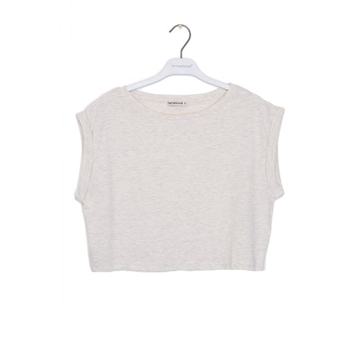 Cropped plain t-shirt terranova bialy t-shirty