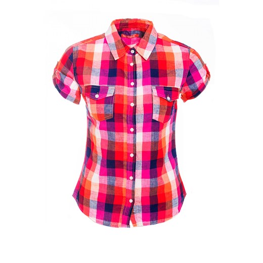 checked muslin shirt terranova rozowy t-shirty