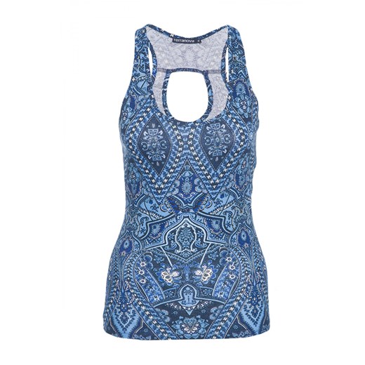 Paisley print cut-out vest terranova niebieski paisley