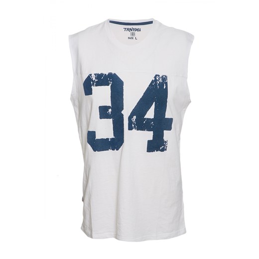 Sleeveless t-shirt with number terranova bialy t-shirty