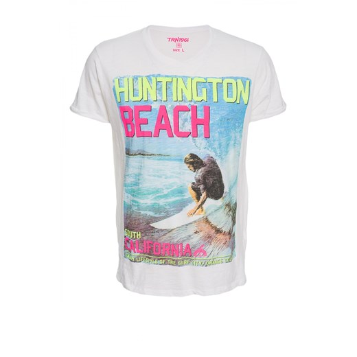 Surf print t-shirt terranova bialy szorty