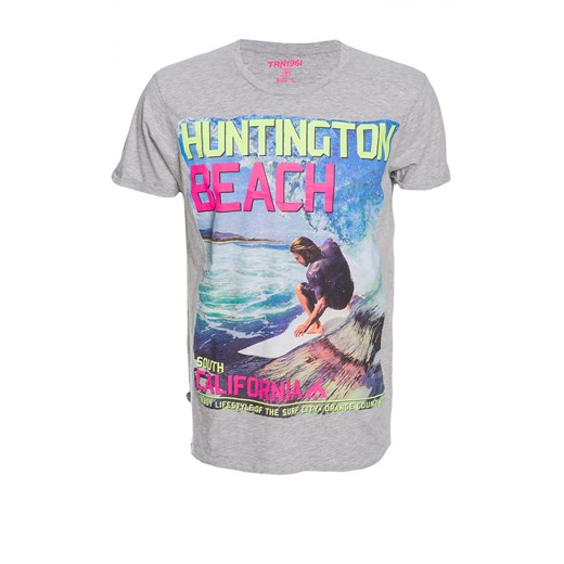 Surf print t-shirt terranova szary szorty