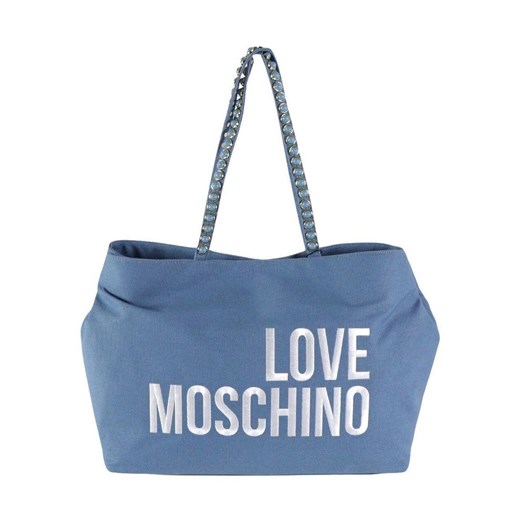 Shopper bag Love Moschino bez dodatków skórzana matowa na wakacje na ramię 