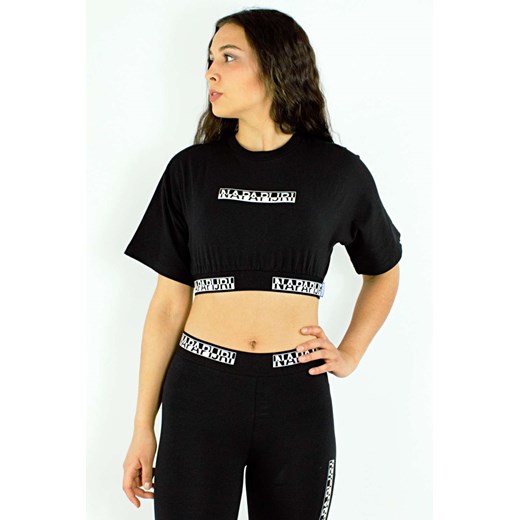 t -shirt/top damski napapijri czarny ze sklepu Royal Shop w kategorii Bluzki damskie - zdjęcie 113517965