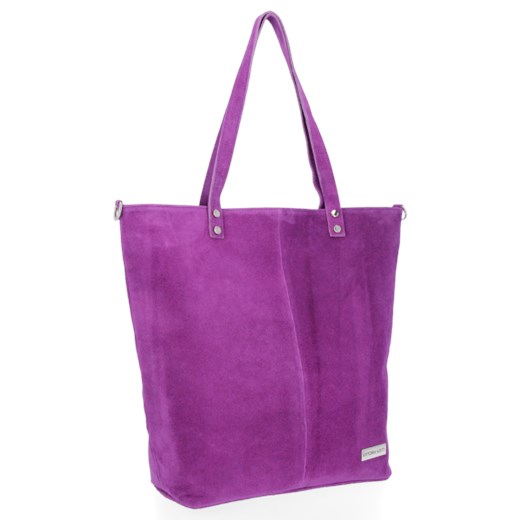 Uniwersalne Torebki Skórzane Shopper Bag renomowanej firmy VITTORIA GOTTI Fioletowa (kolory) Vittoria Gotti torbs.pl