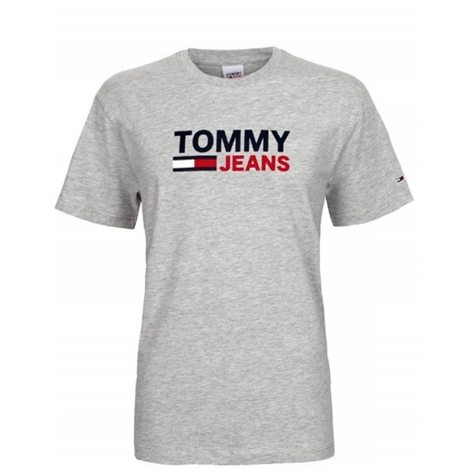 Tommy Hilfiger T-shirt Męski Regular Fit Gray ze sklepu dewear.pl w kategorii T-shirty męskie - zdjęcie 113612925