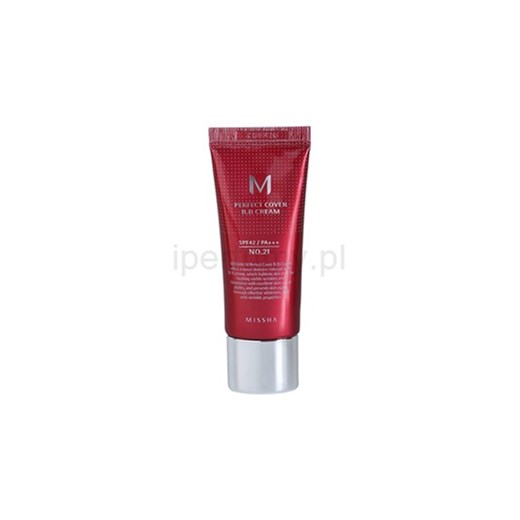 Missha M Perfect Cover krem BB mini odcień No 21 Light Beige SPF 42/PA+++ (B. B Cream) 20 ml iperfumy-pl brazowy mini