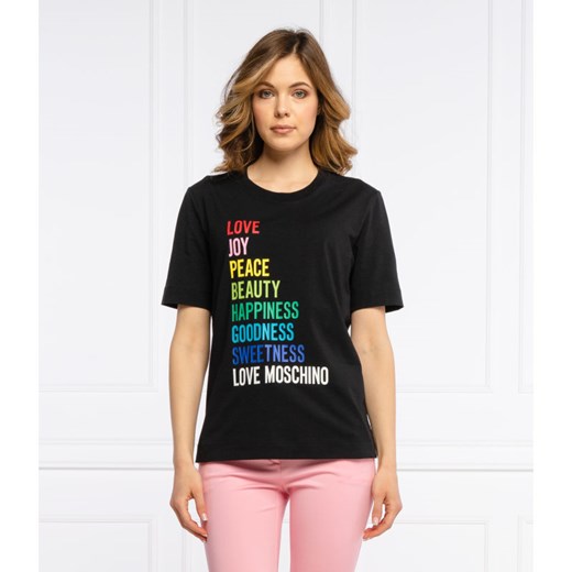 Bluzka damska Love Moschino czarna z krótkim rękawem