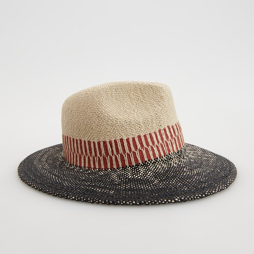 Reserved - Pleciony kapelusz z papierowej słomki - Różowy Reserved S Reserved