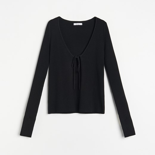 Reserved - Sweter z wiązaniem - Czarny Reserved L wyprzedaż Reserved