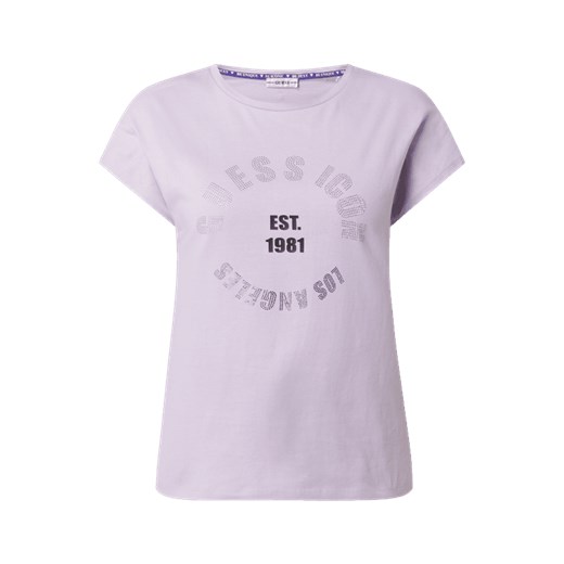 T-shirt z bawełny ekologicznej model ‘Carly’ Guess XL Peek&Cloppenburg  wyprzedaż
