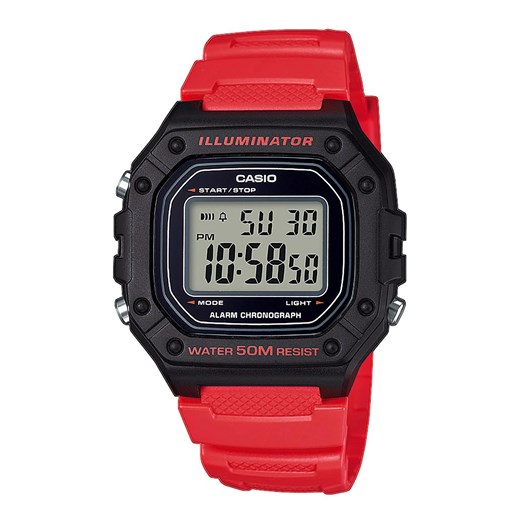 Zegarek CASIO - Heavy Duty W-218H-4BVEF Red/Black Casio  wyprzedaż eobuwie.pl