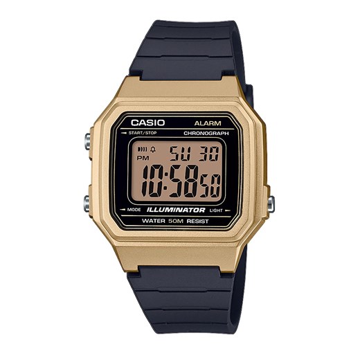 Zegarek CASIO - W-217HM-9AVEF Black/Gold Casio  okazja eobuwie.pl