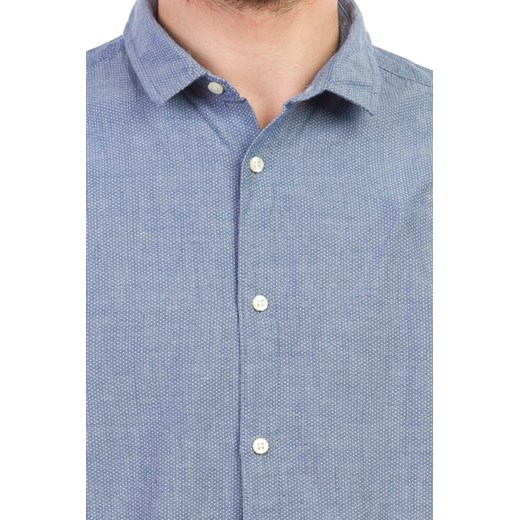 Markowa niebieska koszula z kropeczki blackroom-pl niebieski kropki