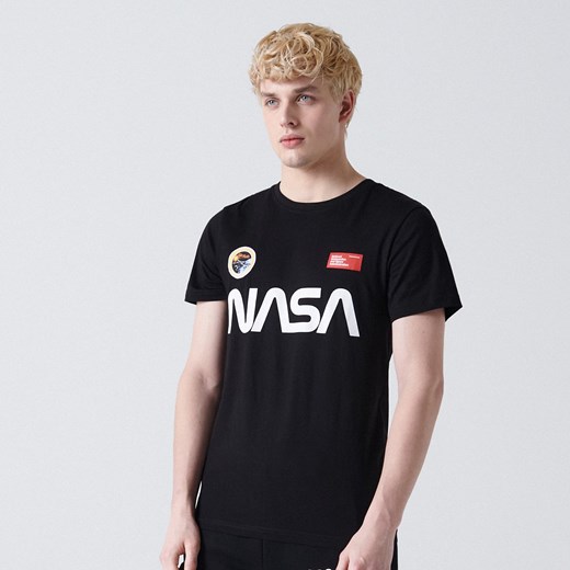 Cropp - Koszulka z nadrukiem NASA - Czarny Cropp M Cropp wyprzedaż