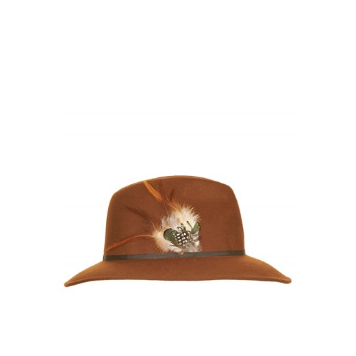 Placement Feather Fedora Hat topshop brazowy 