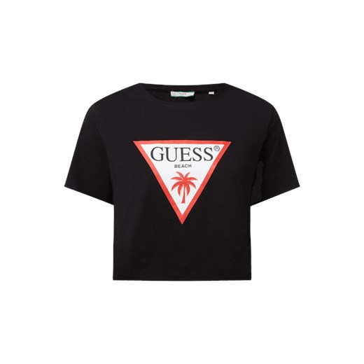 T-shirt o krótkim kroju z nadrukiem z logo Guess M okazja Peek&Cloppenburg 
