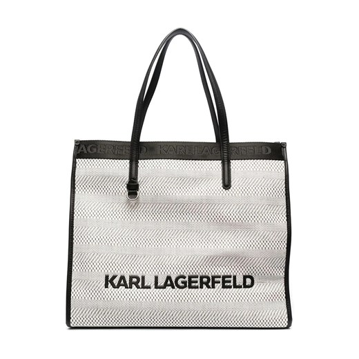 Shopper bag biała Karl Lagerfeld matowa na ramię 