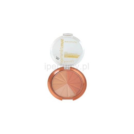 Rimmel Sun Shimmer 3 in 1 Shimmering Bonzer rozświetlający puder brązujący odcień 001 Gold Princess  9,9 g