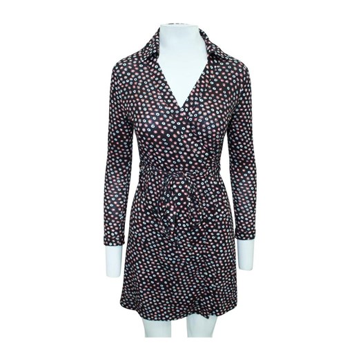 Print Wrap Dress -Pre Owned Condition Very Good Diane Von Furstenberg Vintage 2XS - US 2 wyprzedaż showroom.pl