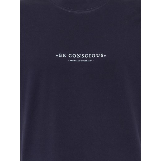 T-shirt męski Brunello Cucinelli z napisem z krótkim rękawem 