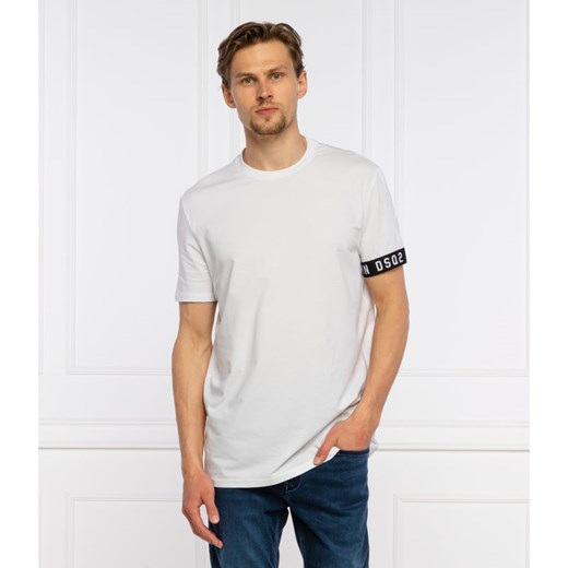 T-shirt męski biały Dsquared2 z krótkim rękawem 