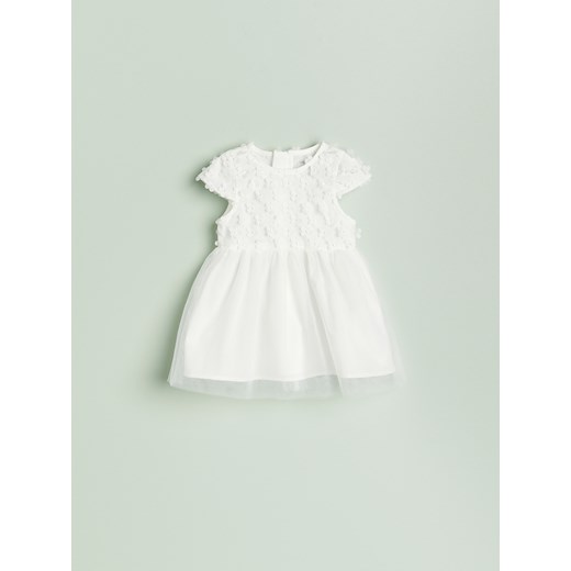 Reserved - Sukienka z tiulową spódnicą - Biały Reserved 92 Reserved