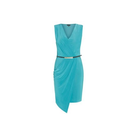 Turquoise Belted Wrap Front Dress newlook turkusowy 