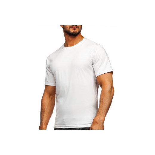 Biały T-shirt męski bez nadruku Denley 192397 XL Denley okazja