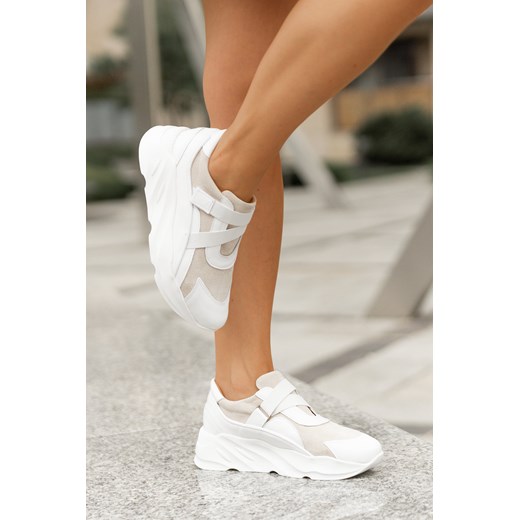 Sneakersy Unice biało beżowe Saway 37 promocyjna cena saway
