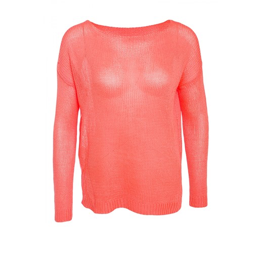 Basic boat-neck sweater terranova pomaranczowy bawełniane