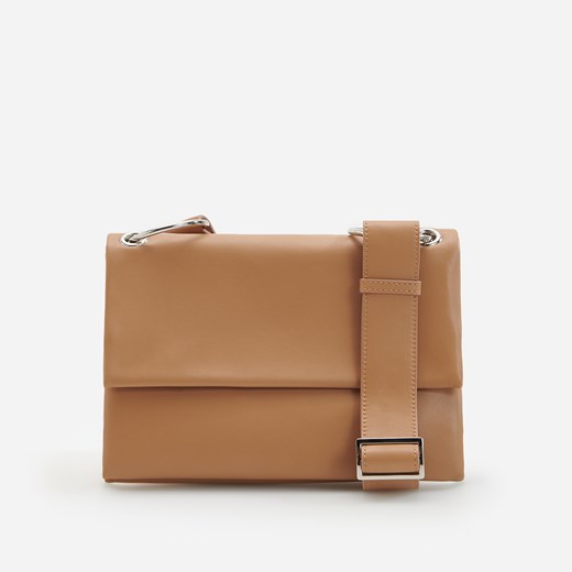 Reserved - Skórzana torebka w minimalistycznym stylu - Beżowy Reserved ONE SIZE okazja Reserved