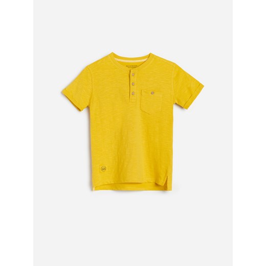 Reserved t-shirt chłopięce żółty z bawełny z krótkimi rękawami 