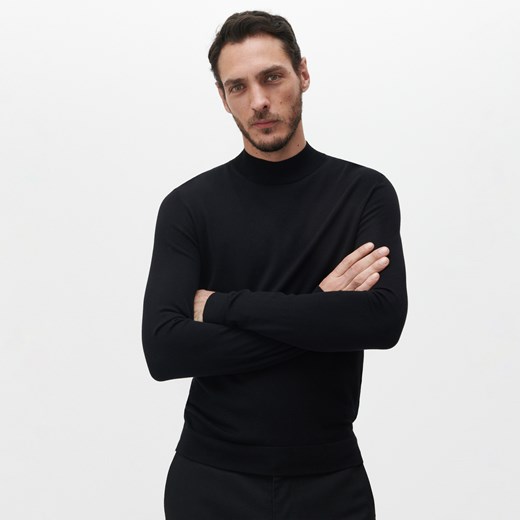 Reserved - Gładki sweter z półgolfem - Czarny Reserved M wyprzedaż Reserved