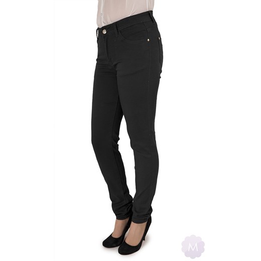 Czarne damskie spodnie rurki jeansowe wysoki stan mercerie-pl czarny damskie