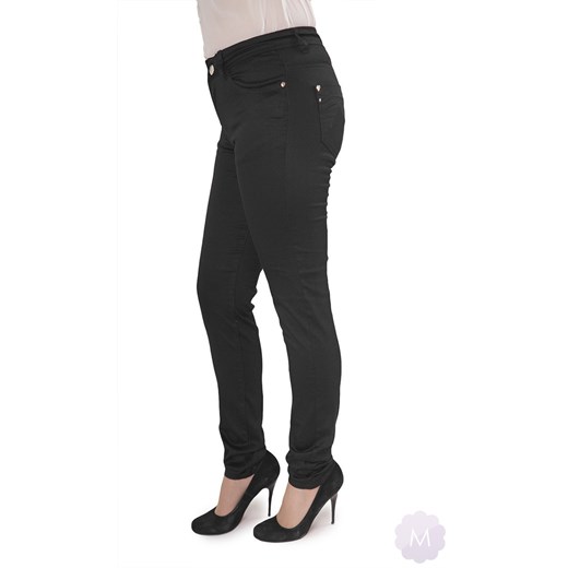 Czarne damskie spodnie rurki jeansowe wysoki stan mercerie-pl czarny jeans
