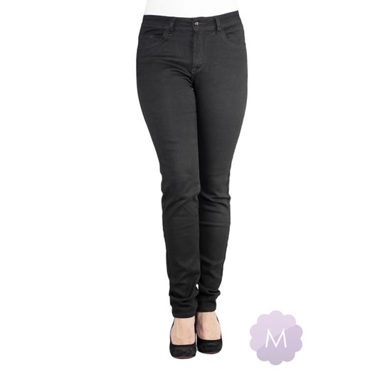 Czarne elastyczne spodnie jeansowe rurki z wyższym stanem mercerie-pl szary elastyczne