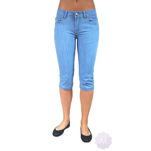Damskie niebieskie krótkie spodenki jeansowe mercerie-pl niebieski jeans