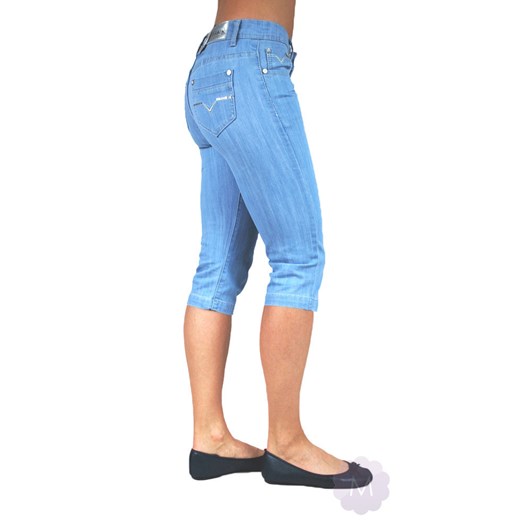 Damskie niebieskie krótkie spodenki jeansowe mercerie-pl niebieski damskie