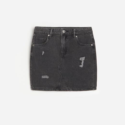 Reserved - Jeansowa spódnica mini - Szary Reserved 164 wyprzedaż Reserved