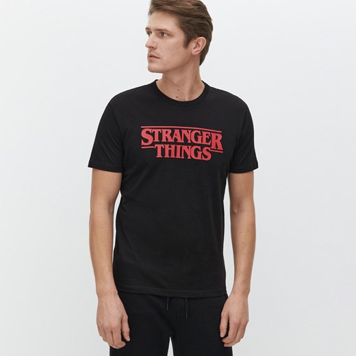 Reserved - Koszulka Stranger Things - Czarny Reserved XXL Reserved wyprzedaż