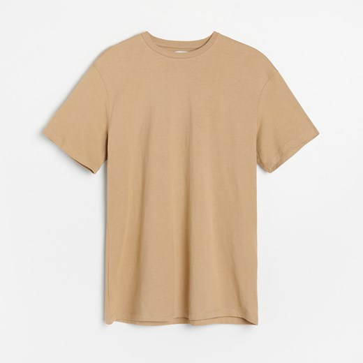Reserved - Gładki T-shirt z bawełny organicznej - Beżowy Reserved XS okazja Reserved