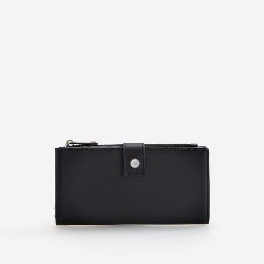 Reserved - Czarny portfel ze srebrnym zamkiem - Czarny Reserved ONE SIZE wyprzedaż Reserved