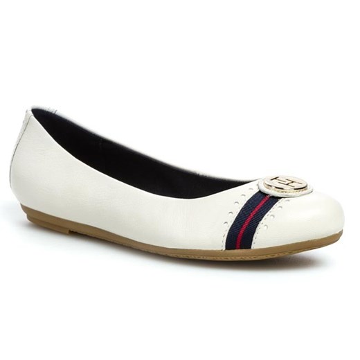 Baleriny TOMMY HILFIGER - Camilla 42A FW56816833  Whisper White 121 eobuwie-pl bezowy Baleriny