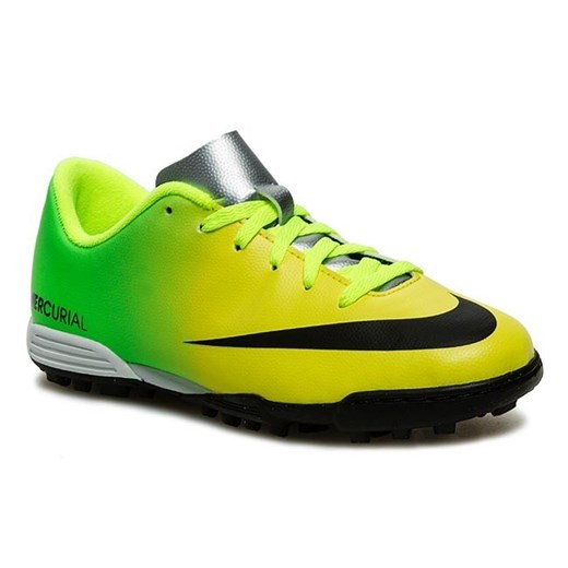 Półbuty Nike - JR Mercurial Vortex TF 573875 703 Vibrant Yellow/Black/Neon Lime eobuwie-pl zielony amortyzująca