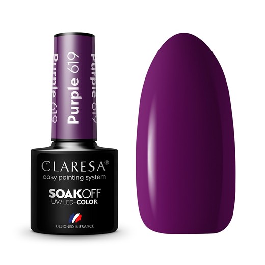 Soak Off UV/LED Purple lakier hybrydowy 619 5g Claresa 5g perfumgo.pl