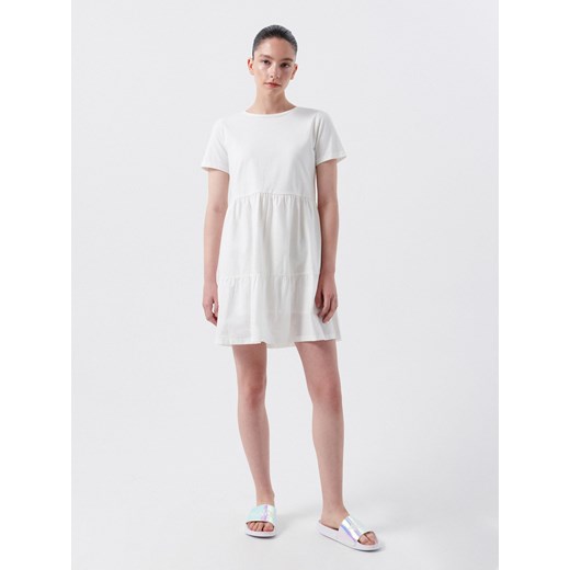 Cropp - Sukienka babydoll - Biały Cropp XL Cropp